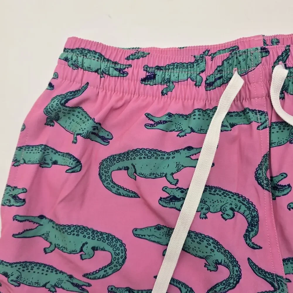 Chubbies Swim Trunks Mens Pink Alligator Glades Brief Liner Shorts